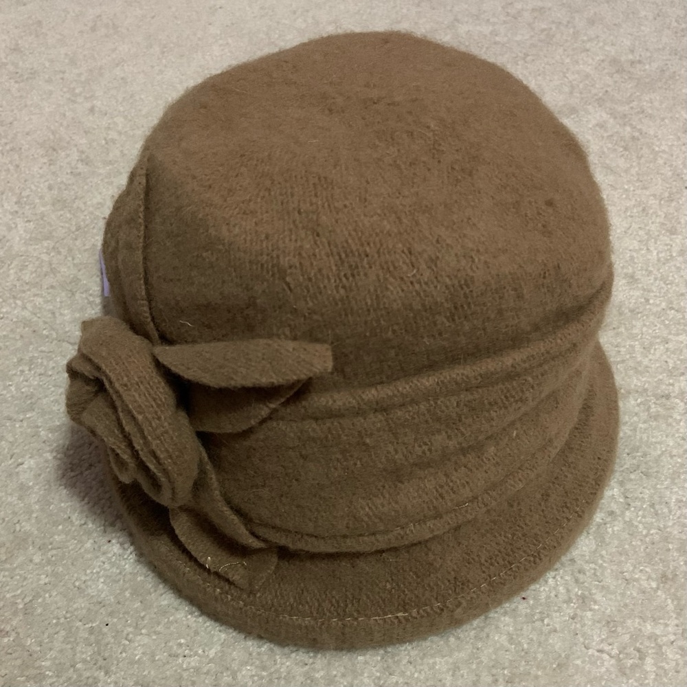 Floral Wool Cloche Hat